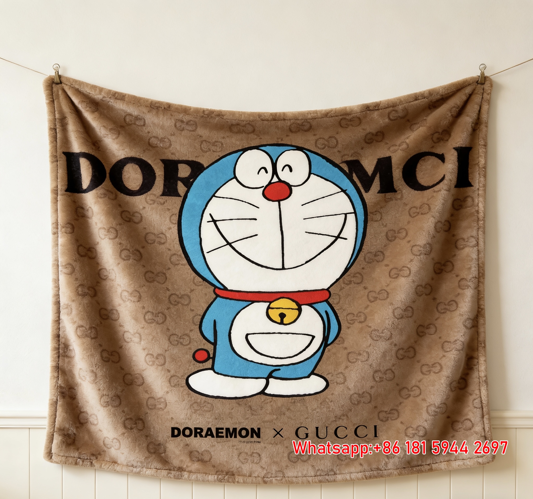 Gucci x Doraemon Monogram Throw blankets IMG_2843